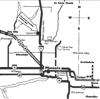 Map to the Phoenix Brass Armadillo Antique Mall